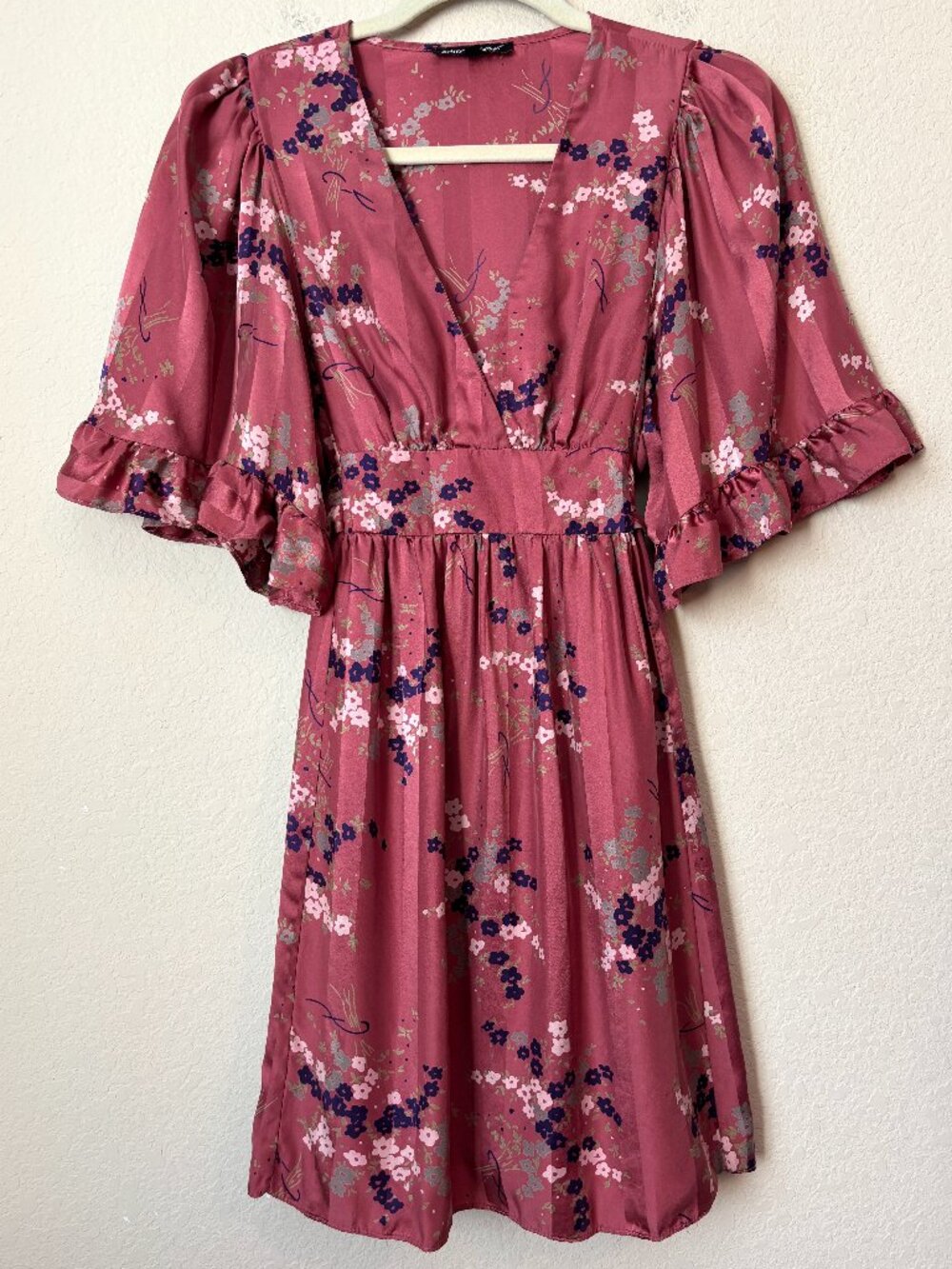 Betsey Johnson 90s Y2k Silk Floral Print Mini Dress
